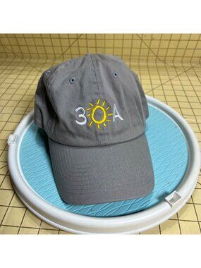 30A Embroidered Gray Hat By KBETHOS Classics Adjustable Dad Cap Unisex Cotton Ca